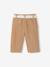 Wijde fluwelen broek met gebloede riem voor baby's beige+oudroze - vertbaudet enfant 