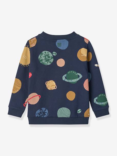Thora bedrukte sweater marineblauw+rozen - vertbaudet enfant 
