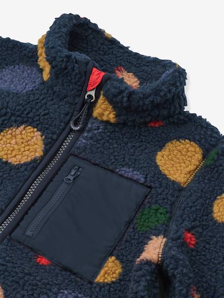 Nolan fleece jas bruin+marineblauw+rozen - vertbaudet enfant 