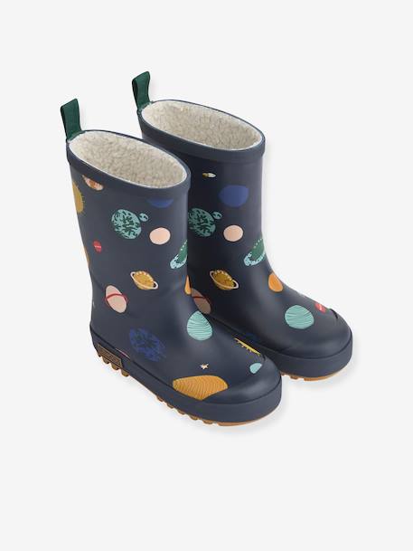 Mason thermische regenlaarzen grijs+marineblauw+rozen - vertbaudet enfant 