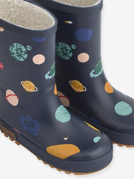 Mason thermische regenlaarzen grijs+marineblauw+rozen - vertbaudet enfant 