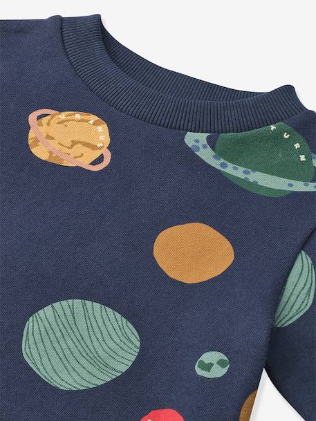 Thora bedrukte sweater marineblauw+rozen - vertbaudet enfant 