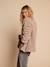 Sherpajas met luipaardvoering voor dames, moeder-dochter capsulecollectie ENVIE DE FRAISE taupe - vertbaudet enfant 