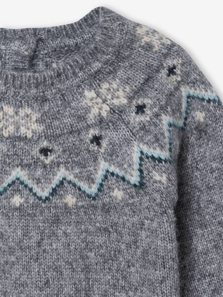 Jacquard kersttrui voor baby's familie capsulecollectie gemêleerd grijs - vertbaudet enfant 