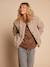Sherpajas met luipaardvoering voor dames, moeder-dochter capsulecollectie ENVIE DE FRAISE taupe - vertbaudet enfant 