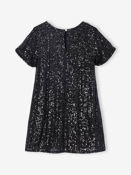 Meisjesjurk met pailletten kerst capsule moeder-dochter zwart - vertbaudet enfant 