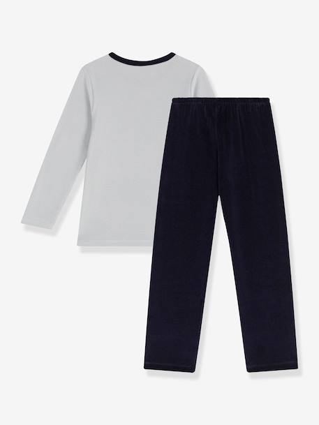 Kinderpyjama in fluweel / velours PETIT BATEAU grijs - vertbaudet enfant 