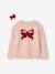 Kerstcadeauverpakking 'Renne' jacquard trui + 2 scrunchies voor meisjes ecru+lichtroze - vertbaudet enfant 