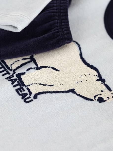 Kinderpyjama in fluweel / velours PETIT BATEAU grijs - vertbaudet enfant 