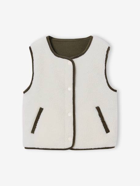 Omkeerbaar vestje kindercapsule familie ecru - vertbaudet enfant 