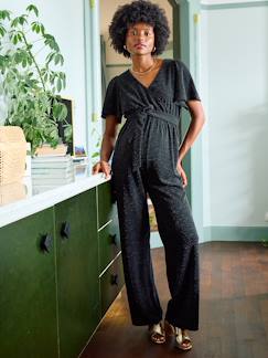 -Jumpsuit voor zwangerschap en borstvoeding van glitterend fluweel / velours