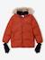 Donsjack met capuchon, fleecevoering en wanten of handschoenen amber+dennen - vertbaudet enfant 