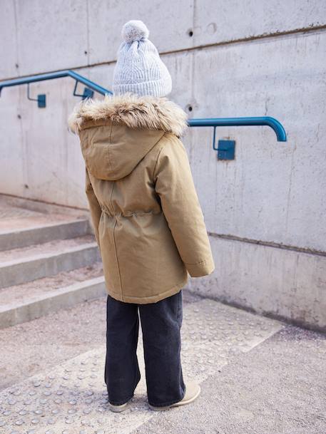 3-in-1 parka met capuchon meisje DARK GREEN+groengrijs+kaki+PURPLE DARK+salie+zwart - vertbaudet enfant 