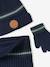 Kerstset muts rendier + snood + wanten/handschoenen jongen marineblauw - vertbaudet enfant 