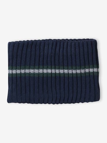 Kerstset muts rendier + snood + wanten/handschoenen jongen marineblauw - vertbaudet enfant 