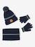 Kerstset muts rendier + snood + wanten/handschoenen jongen marineblauw - vertbaudet enfant 
