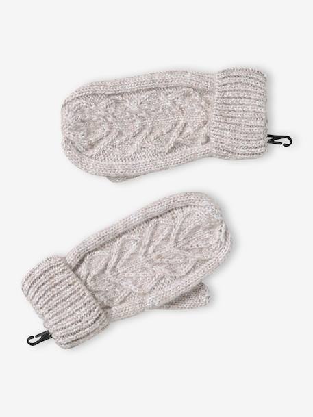 Kerstcadeauset voor meisjes muts + snood + wanten/handschoenen gemêleerd beige - vertbaudet enfant 