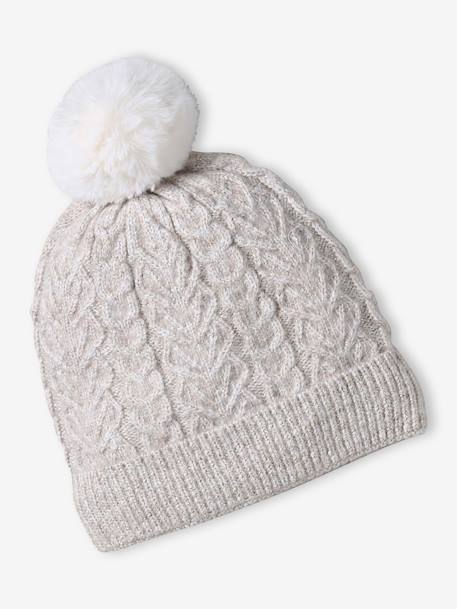 Kerstcadeauset voor meisjes muts + snood + wanten/handschoenen gemêleerd beige - vertbaudet enfant 
