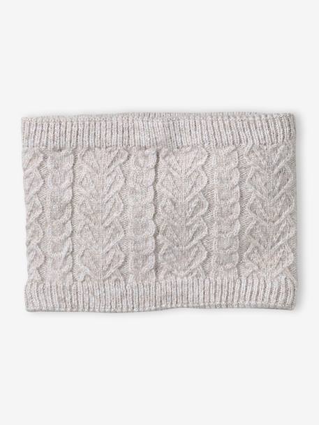 Kerstcadeauset voor meisjes muts + snood + wanten/handschoenen gemêleerd beige - vertbaudet enfant 