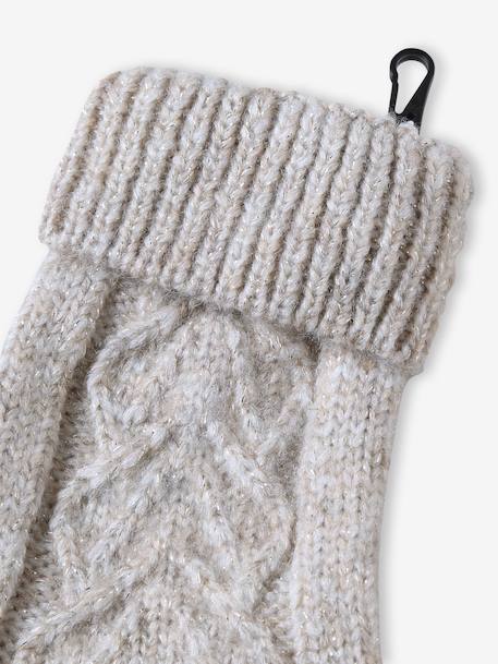 Kerstcadeauset voor meisjes muts + snood + wanten/handschoenen gemêleerd beige - vertbaudet enfant 