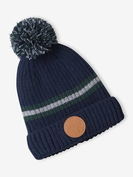 Kerstset muts rendier + snood + wanten/handschoenen jongen marineblauw - vertbaudet enfant 