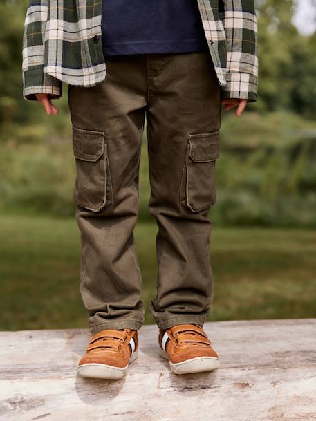 Gevoerde battlebroek voor jongens, eenvoudig aan te trekken kaki+nachtblauw - vertbaudet enfant 