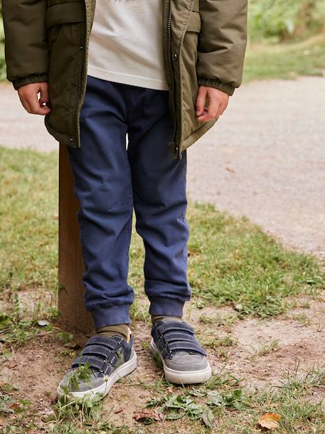 Eenvoudig aan te trekken gevoerde polaire jongensjoggingbroek HAZELNOOT+inktzwart - vertbaudet enfant 