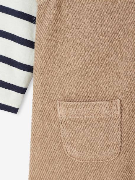 Set t-shirt + jumpsuit met strepen pecannoot - vertbaudet enfant 
