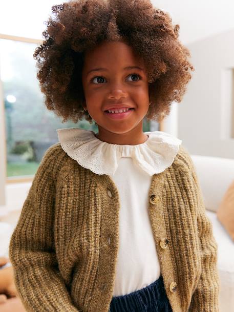 Gebreid vest olijf - vertbaudet enfant 