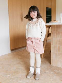 -Short voor meisjes in fluweel / velours in paper bag stijl