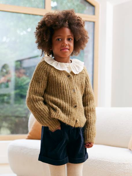 Gebreid vest olijf - vertbaudet enfant 