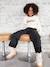 Sweater met 'Brooklyn' inscriptie en zebraprint voor meisjes ecru - vertbaudet enfant 