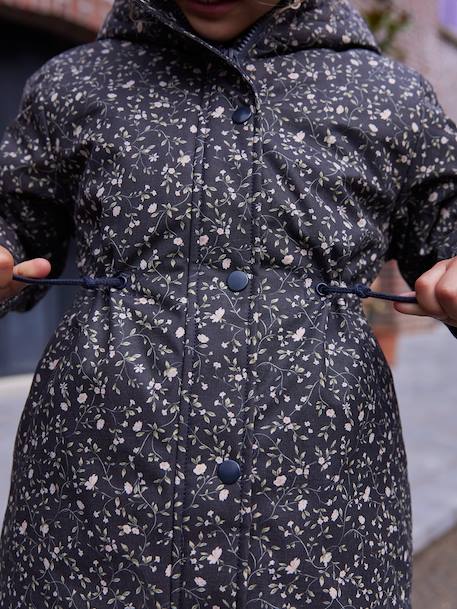 Romantische parka met capuchon voor meisjes groen+marineblauw - vertbaudet enfant 
