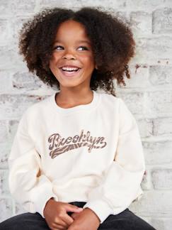 -Sweater met "Brooklyn" inscriptie en zebraprint voor meisjes
