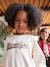 Sweater met 'Brooklyn' inscriptie en zebraprint voor meisjes ecru - vertbaudet enfant 