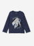 T-shirt jongens lange mouwen omkeerbare pailletten marineblauw - vertbaudet enfant 