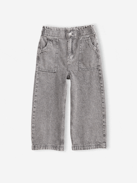 Wijdere timmermansjeans meisjes denimgrijs - vertbaudet enfant 