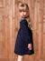 Jurk in fluweel / velours met print voor meisjes marineblauw - vertbaudet enfant 
