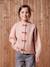 Fantasie vest voor meisjes met fluweel / velours met strik antraciet+roze (poederkleur) - vertbaudet enfant 