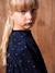 Jurk in fluweel / velours met print voor meisjes marineblauw - vertbaudet enfant 