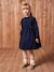 Jurk in fluweel / velours met print voor meisjes marineblauw - vertbaudet enfant 