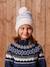 Gestreepte set voor meisjes muts + snood + wanten/handschoenen vanille - vertbaudet enfant 