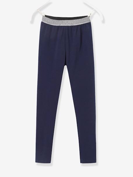 Meisjes legging met iriserende riem gemêleerd grijs+MARINE GRIJS+oudroze+ZWART - vertbaudet enfant 