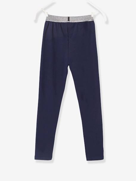 Meisjes legging met iriserende riem gemêleerd grijs+MARINE GRIJS+oudroze+ZWART - vertbaudet enfant 