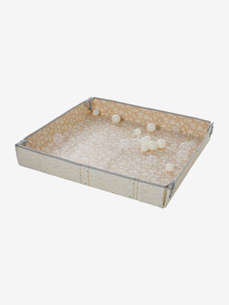 Omkeerbaar en opvouwbaar tapijt met ballen beige+groen - vertbaudet enfant 