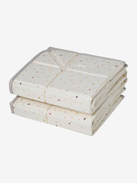 Omkeerbaar en opvouwbaar tapijt met ballen beige+groen - vertbaudet enfant 
