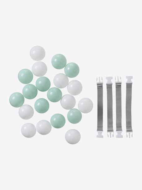 Omkeerbaar en opvouwbaar tapijt met ballen beige+groen - vertbaudet enfant 