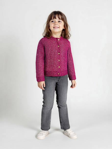 Slim jeans gemiddeld meisjes donkerblauw+gebleekt denim+grijs+middenblauw - vertbaudet enfant 