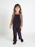 Meisjesset met t-shirt en salopet fluweel / velours antraciet - vertbaudet enfant 
