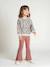 Set met sweater met print en uitlopende legging voor meisjes rozenhout - vertbaudet enfant 